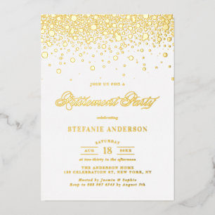 Elegant Foil Pressed Confetti Retirement Party Foil Invitation