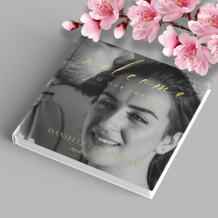Elegant Foil Script Welcome to Our Forever Wedding Guest Book