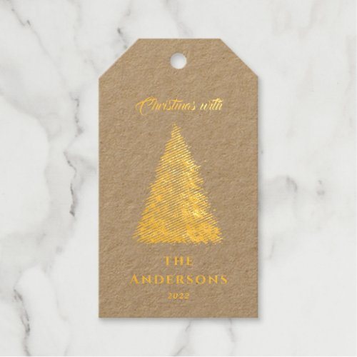 elegant foil tree christmas with holidays  foil gift tags