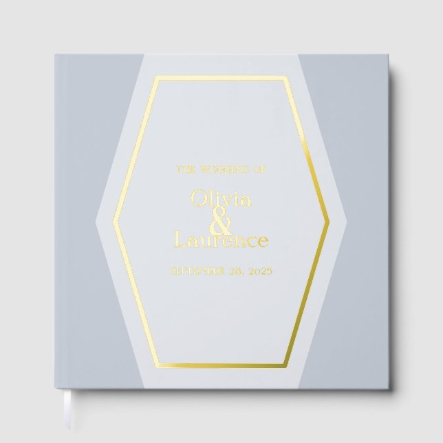 Elegant Foil Wedding Guest Book (Front)