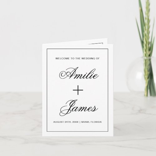 Elegant Foldable Wedding Party Program Timeline