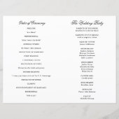 Elegant Folding Wedding Program Black Border | Zazzle