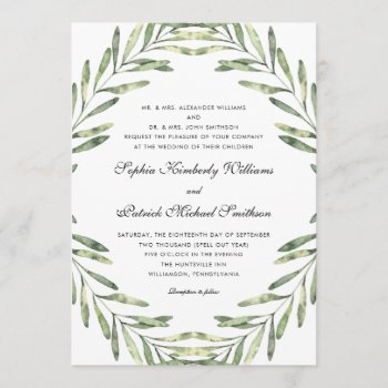Elegant Foliage | All Parents Hosting Wedding Invitation by lemontreeweddings at Zazzle