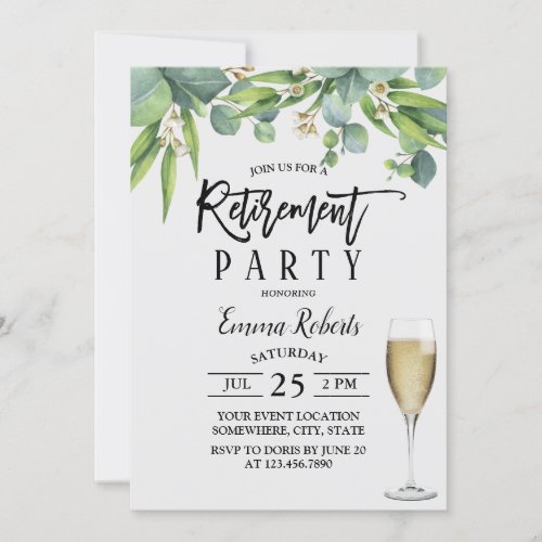 Elegant Foliage Botanical Retirement Party Invitation