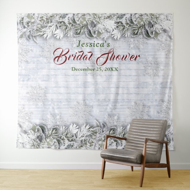 Elegant Foliage Bridal Shower Photo Booth Backdrop (In Situ (Horizontal))