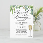Elegant Foliage Brunch & Bubbly Bridal Shower Invitation (Standing Front)