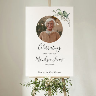 Elegant Foliage Celebration of Life Welcome Sign
