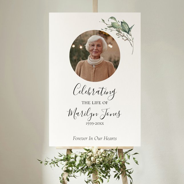 Elegant Foliage Celebration of Life Welcome Sign (Elegant Foliage Celebration of Life Welcome Sign
)