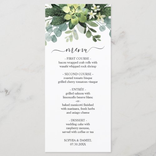 ELEGANT FOLIAGE  EUCALYPTUS WEDDING PROGRAM