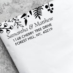 Elegant Foliage Floral Wedding Self-inking Stamp<br><div class="desc">Celebrate in style with this elegant and very trendy wedding return address self-inking stamp. This design is easy to personalize with your return name and address and your guests will be thrilled when they see this stamped onto their wedding invitation envelopes and RSVP card envelopes adding a professional finishing touch...</div>