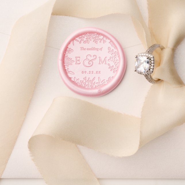 Elegant Foliage Floral Wedding Wax Seal Stamp (Insitu (Wedding))