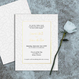 Elegant Foliage & Gold Accents Wedding Invitation