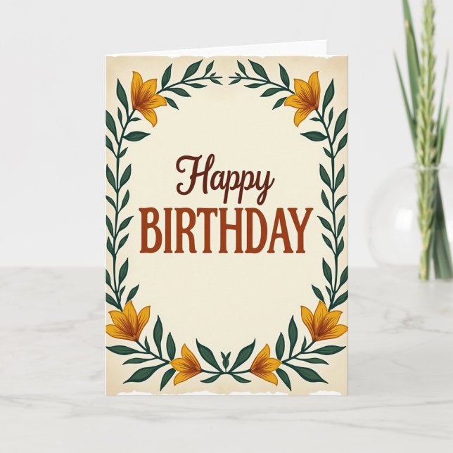 Elegant Foliage Greeting Card (Front)
