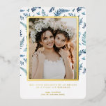 Elegant Foliage | Hanukkah Photo Collage Card<br><div class="desc">Hanukkah... The festival of lights is here. Light the menorah, play with the dreidel and feast on latkes and sufganiyot. Celebrate the spirit of Hanukkah with friends, family with our gorgeous photo cards. This elegant Hanukkah card is a stunning modern holiday theme perfect for anyone on your mailing list. A...</div>
