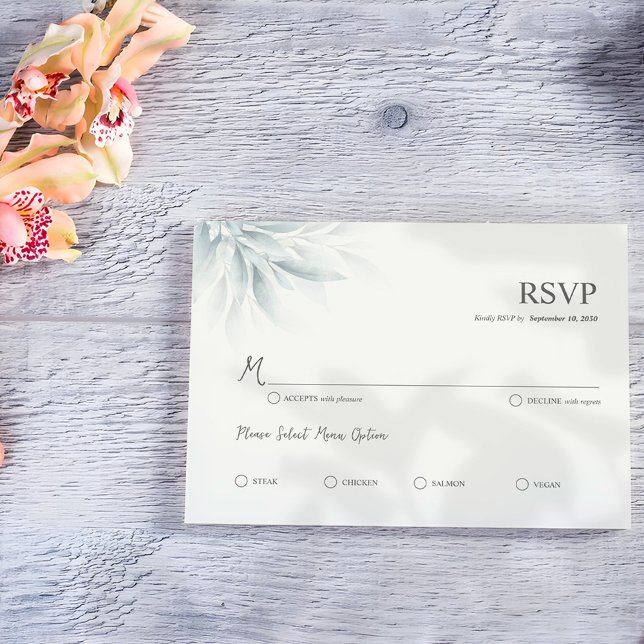 Elegant Foliage Modern RSVP Card (Creator Uploaded)