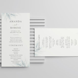 Elegant Foliage Modern Wedding Program