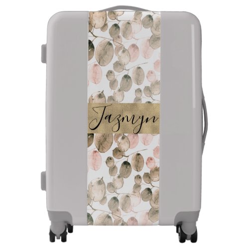 Elegant Foliage Watercolor  Luggage