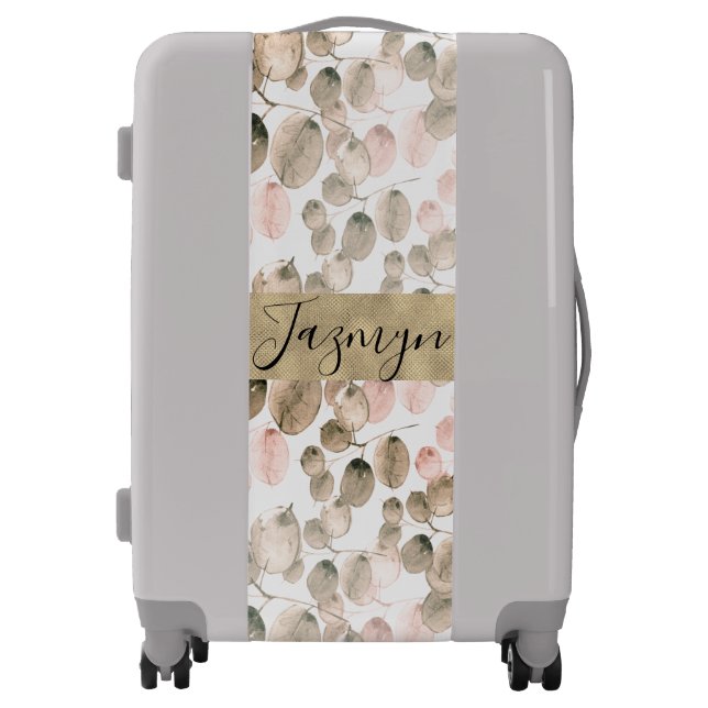 Elegant Foliage Watercolor  Luggage (Front)