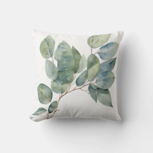 Elegant foliage watercolor soft green botanical outdoor pillow