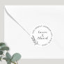 Elegant Foliage Wedding Address Classic Round Sticker