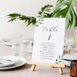 Elegant Foliage Wedding Seating Chart Table Number<br><div class="desc">Wedding seating chart table number cards featuring modern elegant foliage design with personalized table numbers and names.</div>