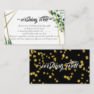 Elegant Foliage Wishing Well for Wedding Enclosure Card