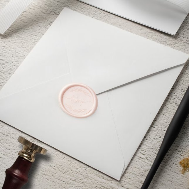 Elegant Foliage Wreath Wedding RSVP Wax Seal Stamp (Creator Uploaded)