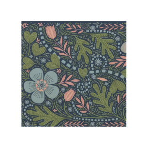 Elegant Folk Art Floral Pattern Vintage Botanical