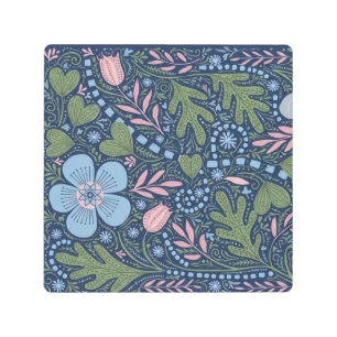 Elegant Folk Art Floral Pattern Vintage Botanical
