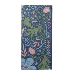 Elegant Folk Art Floral Pattern Vintage Botanical Cloth Napkin