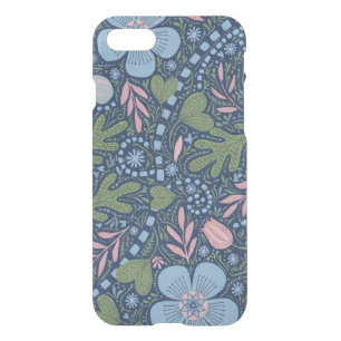 Elegant Folk Art Floral Pattern Vintage Botanical iPhone SE/8/7 Case