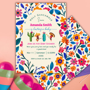 Elegant Folk art Mexican Floral Baby shower Invitation