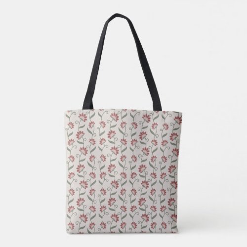 Elegant Folk Floral Pattern Tote Bag for Everyday