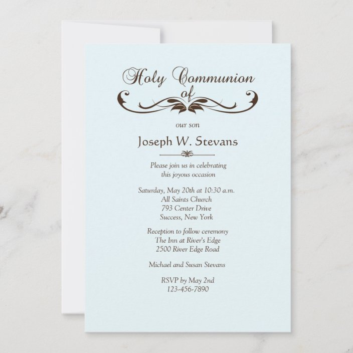 Elegant Font First Holy Communion Invitation | Zazzle.com