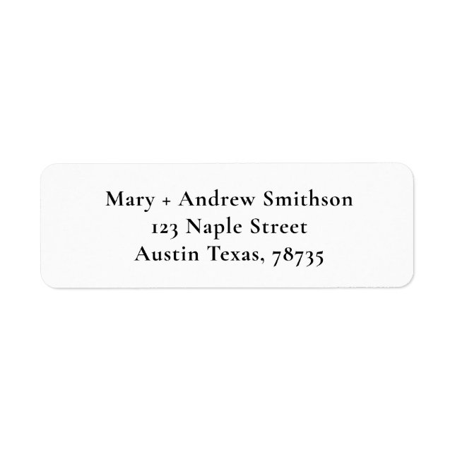 Elegant Font Return Address Label (Front)