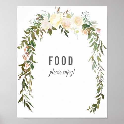 Elegant Food Table Rose Baby Sprinkle Shower Poster