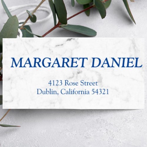 Elegant for a Timeless Look white Marble Address Label
