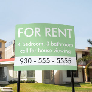 Elegant For Rent Custom Real Estate Agent Sign