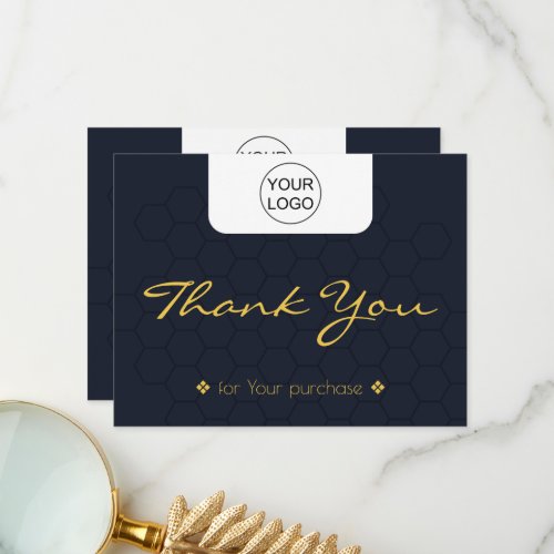 Elegant for small business Flat Thank You Card
