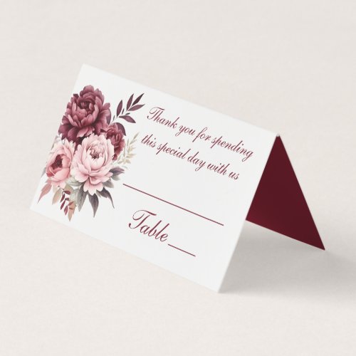 Elegant Foral Watercolor Peonies Burgundy Wedding