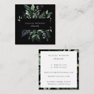 Elegant Forest Foliage Frame Square Business Card