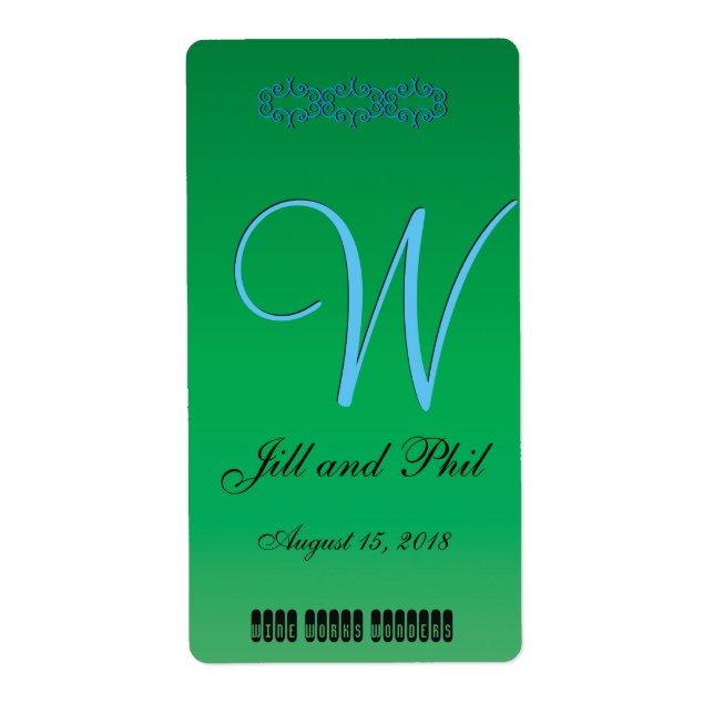 Elegant Forest Green 3d Monogram Label (Front)
