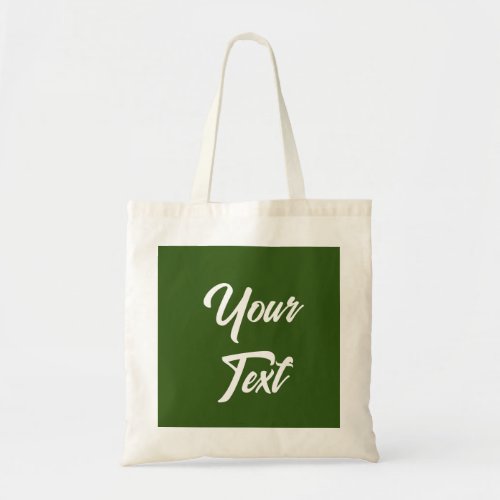 Elegant Forest Green Add Your Text Modern Template Tote Bag