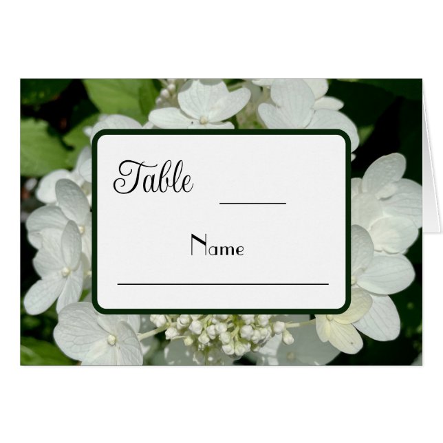 Elegant Forest Green and White Hydrangea  Wedding  Cards (Front Horizontal)