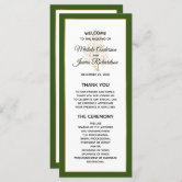 Christmas Wedding Programs Elegant Winter Greenery