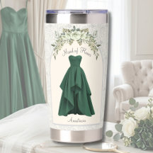 Elegant Forest Green Maid of Honor Proposal Gift