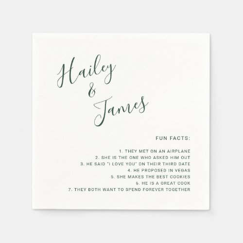 Elegant Forest Green Modern Wedding Napkins