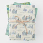 elegant forest map pattern wrapping paper sheets