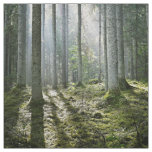 Elegant forest morning scene fabric