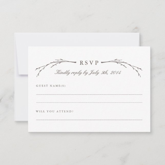 Elegant Forest Wedding RSVP Cards (Front)